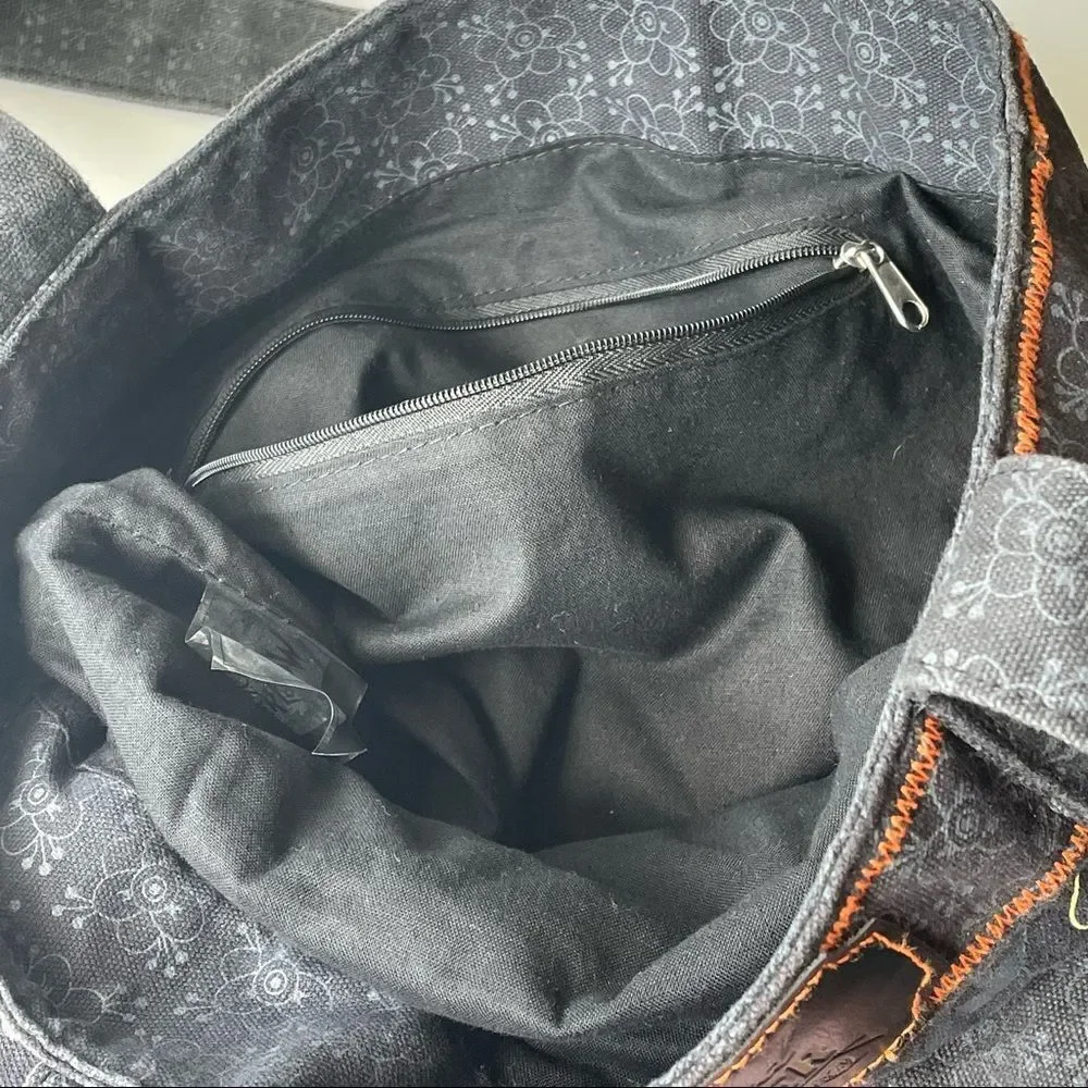 Mad Hatter Denim Graphic Tote Bag